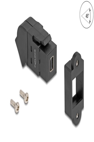 Adaptateur DisplayPort Delock - DisplayPort (F) vers Mini DisplayPort (F) coudé, Keystone