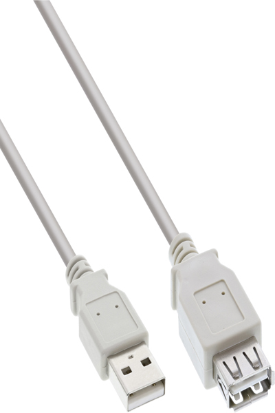 Câble d'extension USB 2.0 InLine Type A mâle/femelle - beige - 0,5 m