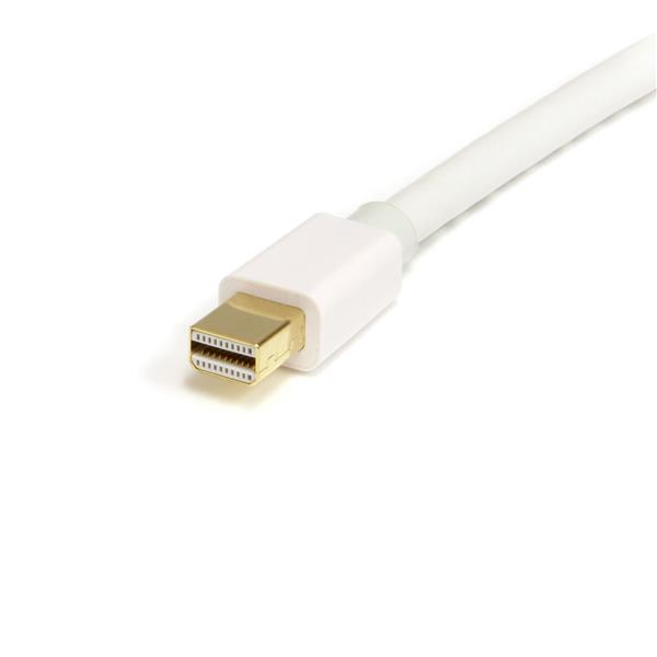 StarTech 3m (10 ft) White Mini DisplayPort to DisplayPort 1.2 Adapter Cable M/M - DisplayPort 4k - 3 m - DisplayPort - mini DisplayPort - Gold - White - Male/Male - MDP2DPMM3MW