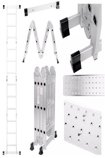 Échelle articulée 3x4 Extralink LAD3X4M (3,55 m)