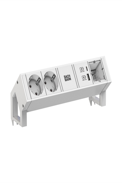 Bachmann DESK2 Blanc 2xCEE7/3 1xCM 1xUSB AC