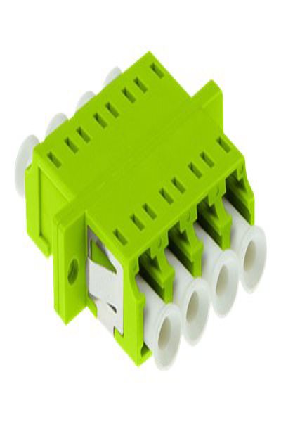 ACT Fiber optic LC duplex adapter multimode OM5 flange - LC/LC - Green - Lime - Multi-mode - Zirconia ceramic - 1 pc(s)
