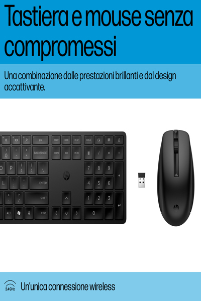 HP 655 Wireless Keyboard + Mouse Combo: White