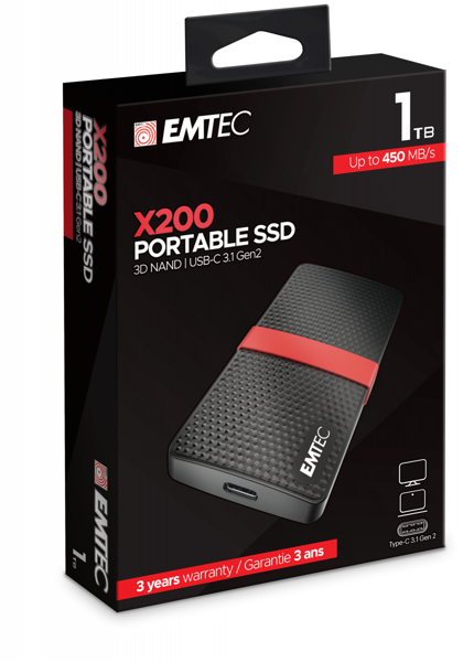 EMTEC SSD Power Plus X200 - SSD - 1TB - extern (bärbar) - ECSSD1TX200