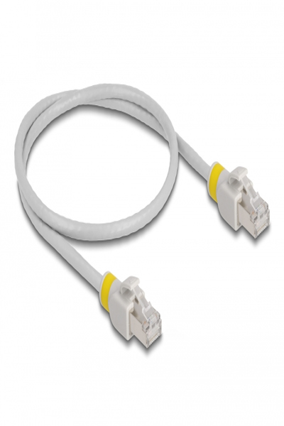 Delock Network cable RJ45 Cat.6A S/FTP with colored clips 0.5 m - 0.5 m - Cat6a - S/FTP (S-STP) - RJ-45 - RJ-45 - Grey - 80117