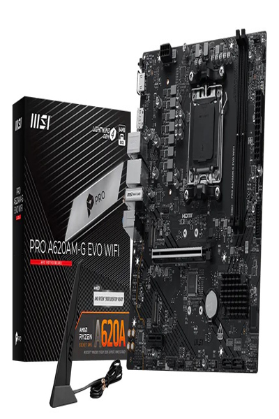 MSI Pro A620AM-G Evo WiFi AMD A620A Socket AM5 micro ATX - Motherboard - AMD Socket AM5 (Ryzen Zen4) - 7E96-001R