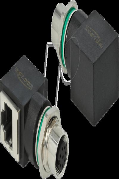 Adaptateur réseau Delock - 8 broches M12 (F) droit vers RJ-45 (F) coudé