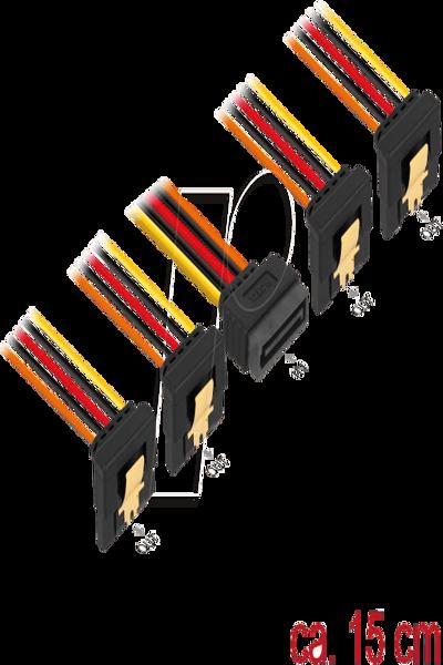 Delock Power splitter - SATA power (P) latched to SATA power (R) down-angled - 60166