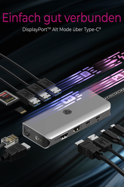 ICY BOX IB-DK4061-CPD USB-C 12-portars dockningsstation - IB-DK4061-CPD