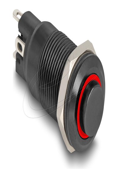 Delock Push Button Switch Black 12 V 4 x Solder - 22014
