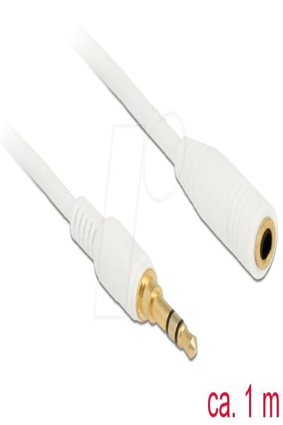 Delock 85577 - 3.5mm Male to 3.5mm Female Audio Extension Cable - 1 m - White - 85577