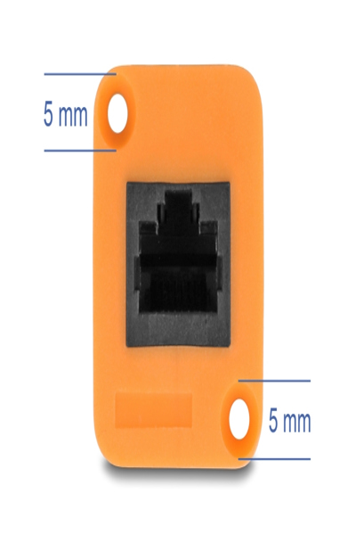 Delock D-Typ RJ45 Kabel Stecker zu Buchse Cat.5e UTP orange schwarz - Cable - Network - 90803