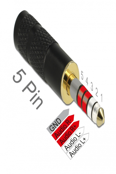 Delock Audio adaptor - balanced stereo 4.4 mm male to 4-pole micro jack female - 65897