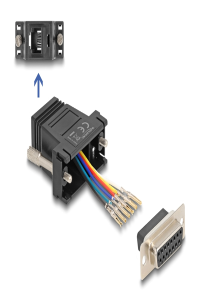 Delock Serial adapter - 15 pin D-Sub (DB-15) (F) to RJ-12 (6 pin) (F) - 67087