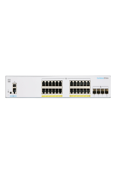 Cisco Business CBS250-24P-4X Smart Switch | 24 Port GE | PoE | 4x10G SFP+ | Limited Lifetime Protection (CBS250-24P-4X) - Managed - L3 - Gigabit Ethernet (10/100/1000) - Power over Ethernet (PoE) - Rack mounting - 1U - CBS250-24P-4X-UK