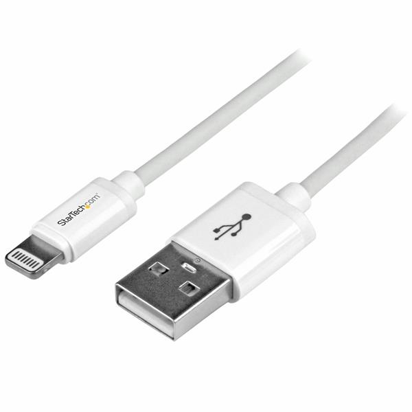 StarTech 1 m (3 ft.) USB to Lightning Cable - iPhone / iPad / iPod Charger Cable - High Speed ​​Charging Lightning to USB Cable - Apple MFi Certified - White - 1 m - Lightning - USB A - Male - Male - White - USBLT1MW