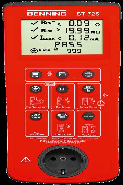 Benning ST 725 Testeur d'appareils fonctionnement sur batterie/secteur