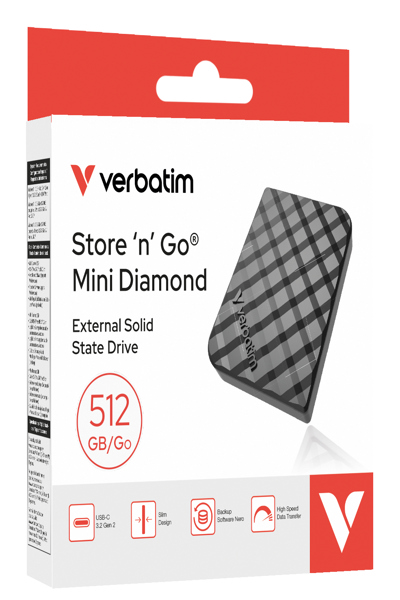 Verbatim SSD USB 3.2 Typ-C Mini Diamond schwarz - 32024