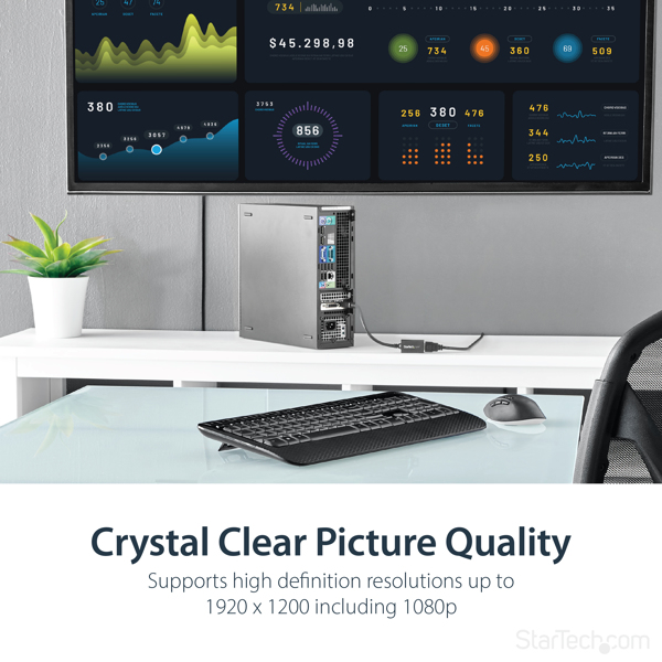 StarTech DisplayPort to HDMI Video Adapter / Converter (Male/Female) - DP to HDMI with up to 1920x1200 - DP / HDMI Length 25cm - Video Connection - DisplayPort / HDMI - 26.5 cm - DP2HDMI2