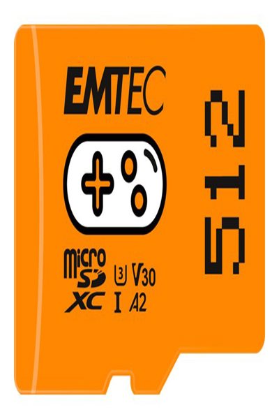 EMTEC Gaming 512 GB microSDXC orange UHS-I U3 V30 A2 - Extended Capacity SD (MicroSDHC) - ECMSDM512GXCU3G
