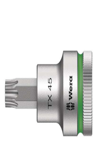 Wera 05003835001, Douille, 1/2", 1 tête(s), T45, Acier au chrome-vanadium, Chrome