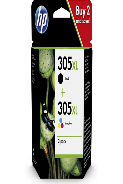 HP 305XL 2-Pack High Yield: Black/Tri-Color Original Ink Cartridges