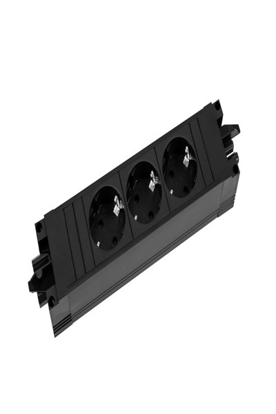 Bachmann STEP BASE Grenuttag med 3 uttag Typ F Svart - 90618818