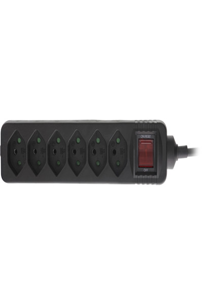 Multiprise InLine 6 ports type suisse noire 1,5 m
