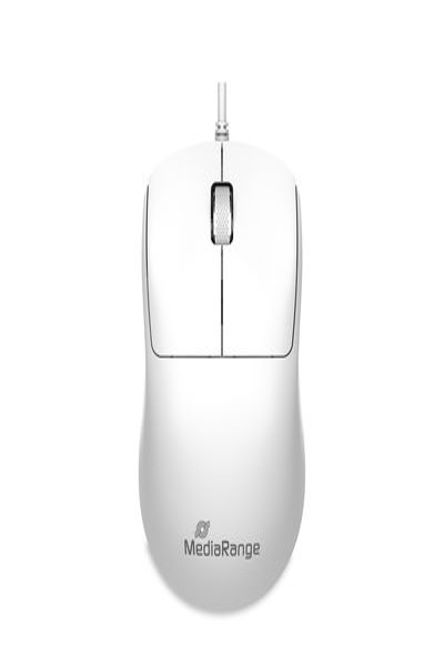 MEDIARANGE WIRED OPTICAL MOUSE SYMMETRIC WHITE