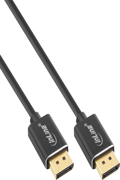 Câble InLine DisplayPort 1.4 Slim - 8K4K - noir - contacts plaqués or - 3 m