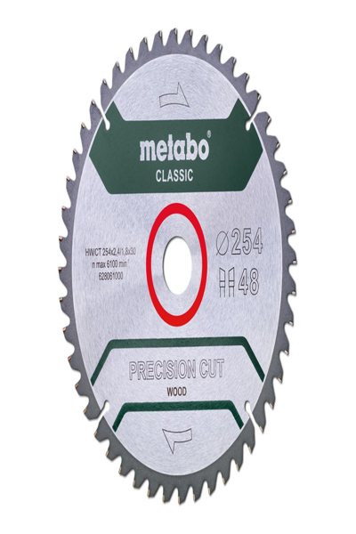 Metabo 628061000 - Chipboard - Hardwood - MDF - Plywood - Softwood - Wood - 25.4 cm - 3 cm - 1.8 mm - 6100 RPM - Metabo