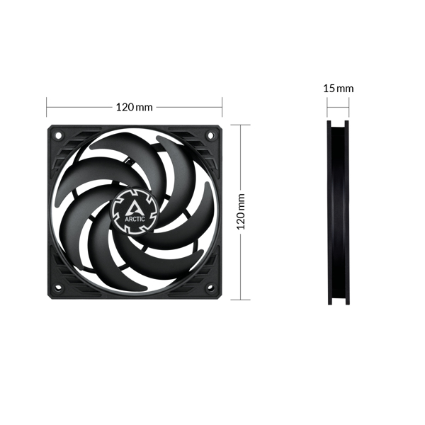 Arctic P12 Slim PWM PST - Computer Fan - 120 mm (Pack of 3) - ACFAN00275A