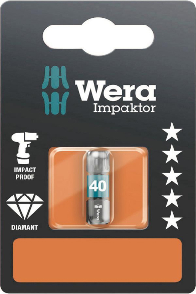 Embout Torx Wera 867/1 IMP DC SB SiS 05073927001 T 40 acier à outils allié