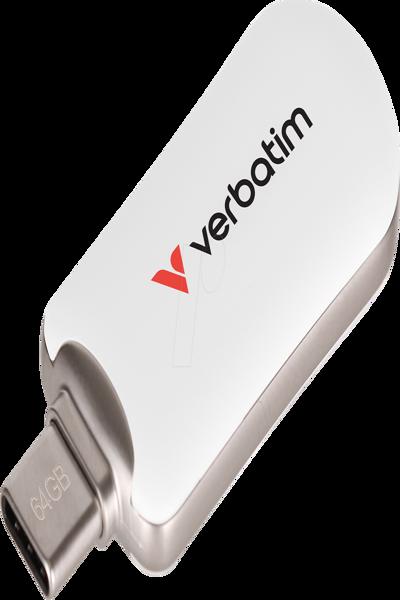Verbatim Plectra White USB-C Flash Drive 30228 - USB-Stick - 64 GB - 30228