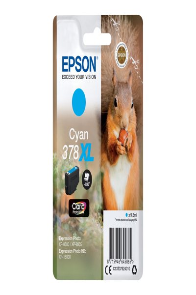 Epson Squirrel Cyan 378XL Claria Photo HD Ink