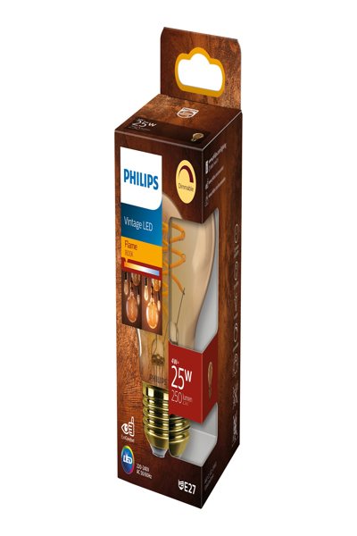 Philips Lamp (Dimmable) - 4 W - 25 W - E27 - 250 lm - 15000 h - Flame