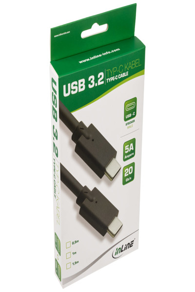 Câble USB 3.2 Gen.2x2 InLine - USB-C mâle/mâle - noir - 1,5 m