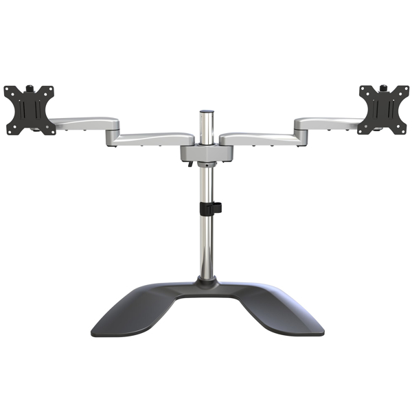 StarTech ARMDUALSS Dual Monitor Stand - Articulating Arms - Height Adjustable - For VESA Monitors up to 32 "- Steel & Aluminum - Setup for 2 Monitors - Plastic, Aluminum, Steel - Black, Silver - Screen size: 81.3 cm (32") - Desk - ARMDUALSS