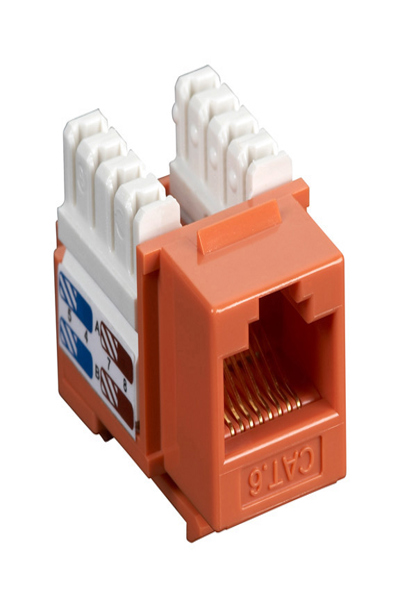 Black Box CAT6 Keystone Jack 25-pack Orange - CAT6J-OR-25PAK