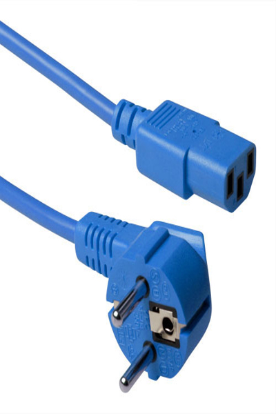 ACT Powercord mains connector CEE 7/7 male (angled) - C13 blue 1.8 m - 1.8 m - C13 coupler - 230 V