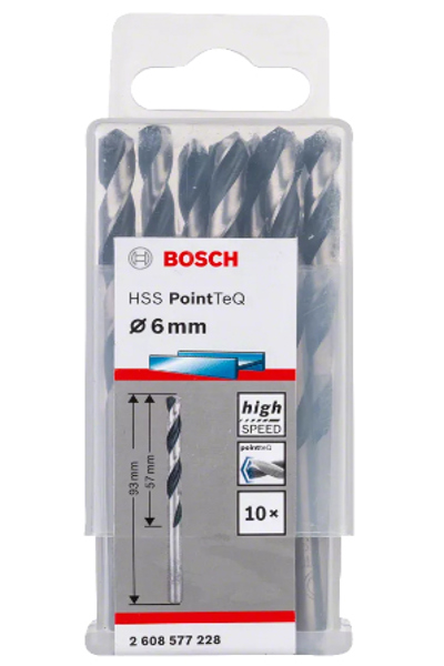Bosch HSS-Spiralbohrer PointTeQ O 6mm x 93mm 10 StÃƒÂ¼ck ArbeitslÃƒÂ¤nge 57mm