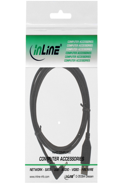 Câble USB InLine Type A mâle / Mini 5 broches mâle coudé à 90° - noir - 2 m
