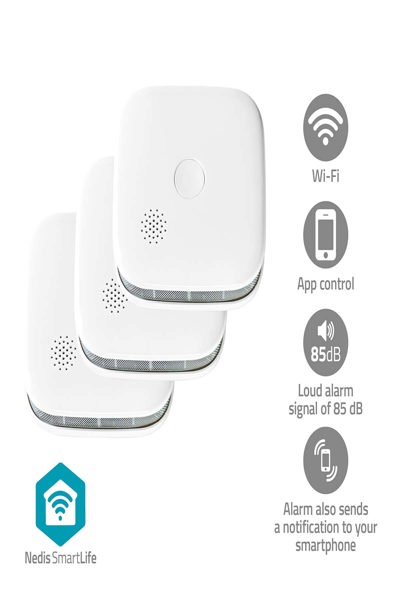 Nedis SmartLife Rauchmelder| Wi-Fi| Batteriebetrieben| Sensorlebensdauer 10 Jahre| EN