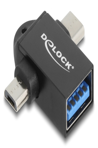 Adaptateur USB Delock - USB (F) vers USB-C 24 broches, Micro-USB Type B (M)