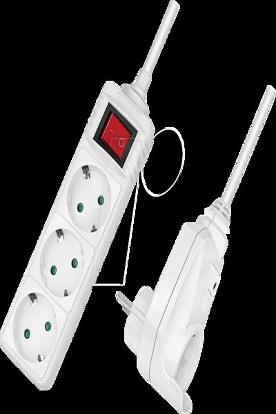 LogiLink LPS273 4-uttag Power Strip 3x CEE 7/3 + 1 - LPS273