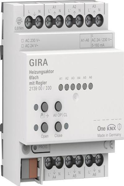 Contrôleur GIRA 213900 actionneur de chauffage 6f OneKNX REG