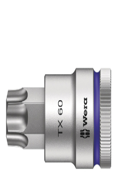 Wera 05003838001, Douille, 1/2", 1 tête(s), T60, Acier au chrome-vanadium, Chrome