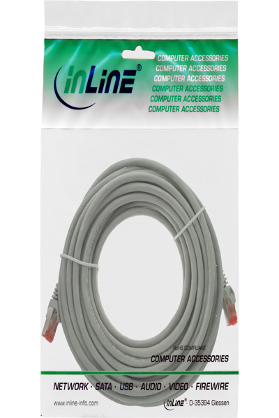 Câble patch en ligne S/FTP PiMF Cat.6 250 MHz PVC CCA gris 10 m
