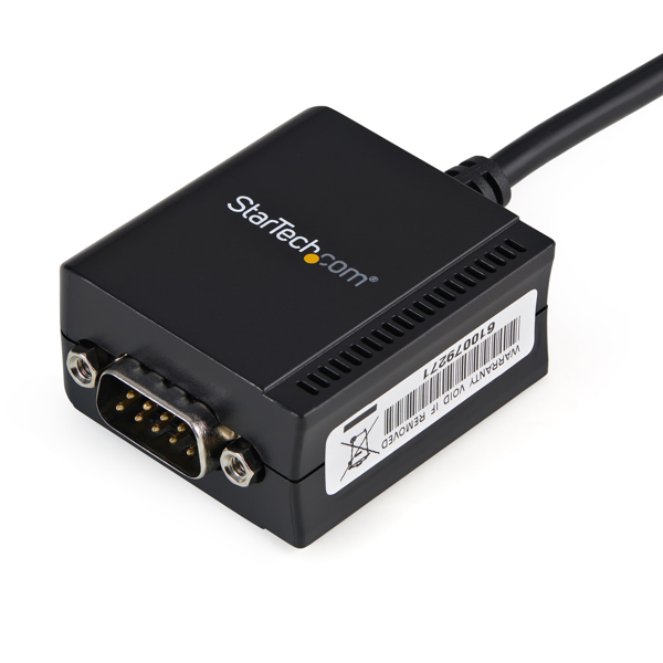 StarTech.com 1 Port FTDI USB to Serial RS232 Adapter Cable with COM Retention - DB-9 - USB 2.0 A - 0.2 m - Black - ICUSB2321F
