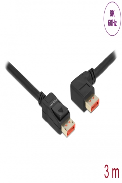 Câble DisplayPort Delock - DisplayPort (M) droit vers DisplayPort (M) coudé à gauche